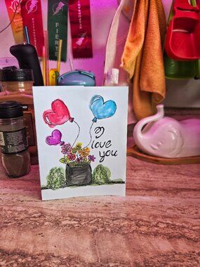 Blank Card - Handmade Watercolor Cardstock Greeting Cards for Every Day Messages